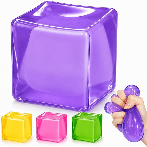 Cube Fidget Squishy Toy,Dough Stress Balls Soft,Slow Rising Maltose Cube Toys,Stretchy Squeeze Anxiety Relief Sensory & Focus,Classroom Prize Party Gifts Stuffers for Kids Teen Adults Autism