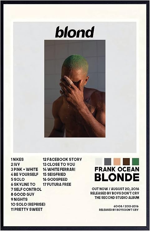 Theissen Frank Ocean Posters Blonde Album Cover Poster, posters for bedroom Wall Decor - Matte poster Frameless Gift 11 x 17 inch(28cm x 43cm)