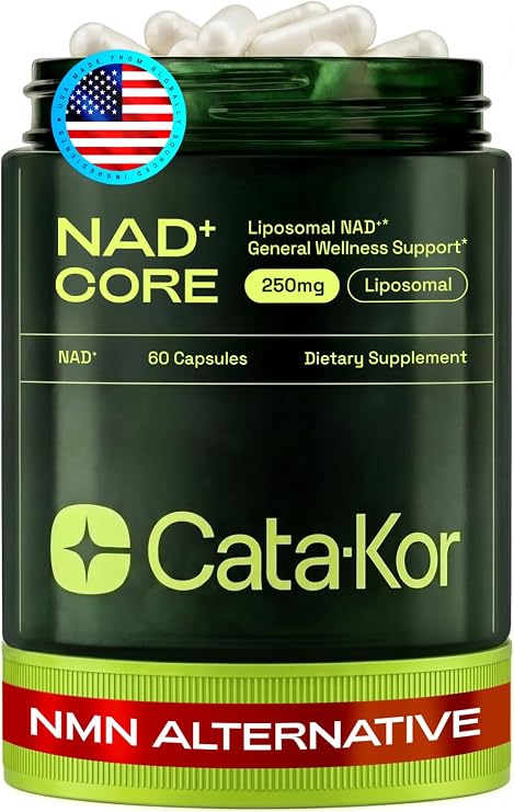 Cata-Kor NMN Supplement Alternative Liposomal NAD+ Supplement - NAD CORE 30-Day Supply 60 Capsules