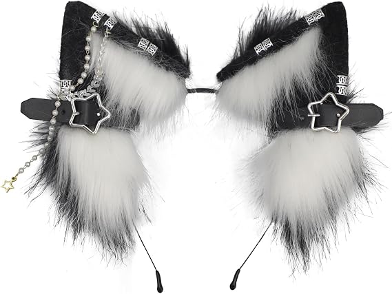 Wolf Ears Tail Costume Wolf Ear Headband Fox Ear Tail Wolf Cosplay Props