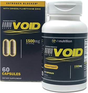 VH Nutrition ESTROVOID | Estrogen Blocker for Men | 1500mg Max Strength Natural Aromatase Inhibitor* W/ DIM, Longjack, Ashwagandha, Eleuthero, Cordyceps, Rhodiola, Panax Ginseng