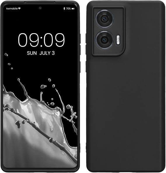 kwmobile Mobile Phone Case for Motorola Edge 50 Fusion Case - Soft Mobile Phone Silicone Case - Protective Cover - Matte Black