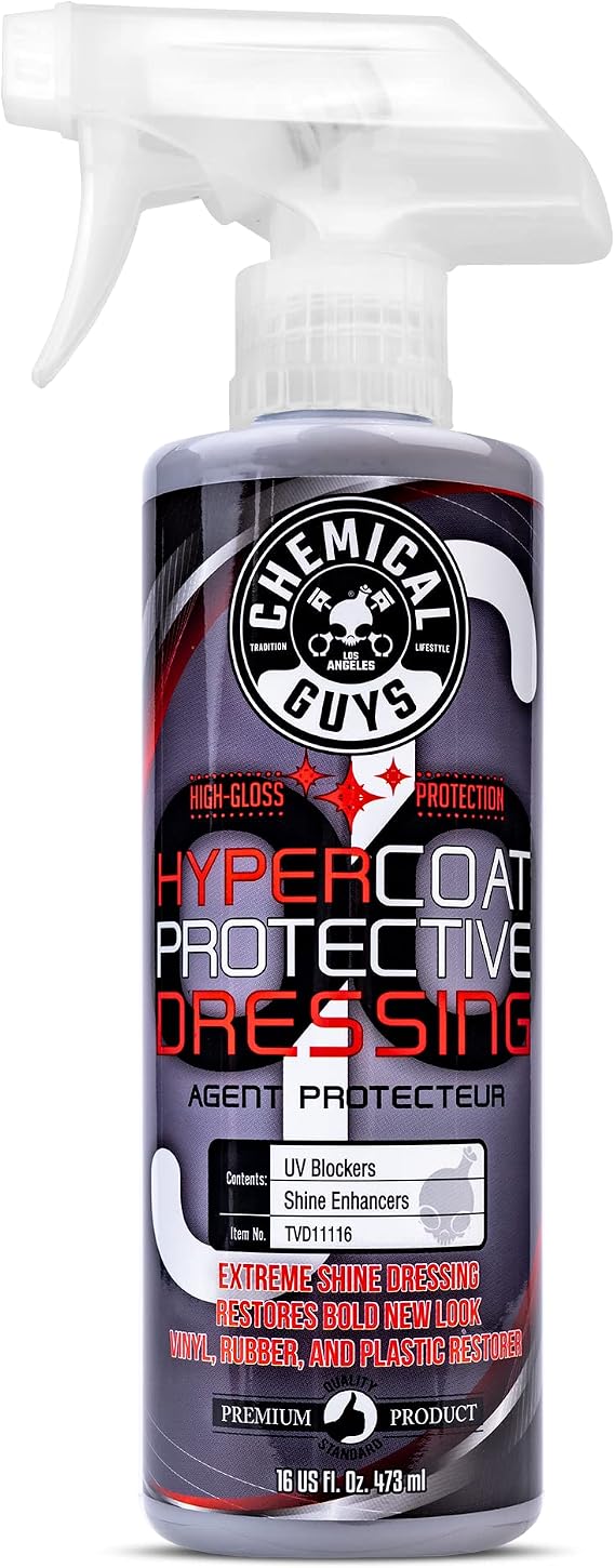 Chemical Guys, G6 HyperCoat High Gloss Dressing for Tires & Trim, 16 oz | High-gloss dressing revives vinyl, rubber, plastic, tires and trim with shine and a protective satin layer