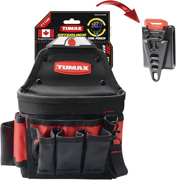 Electrician Tool Pouch, 15 Pockets Tool Belt Pouches with Quick Release Belt Clip, Utility Mini Tool Organizer Pouch for Carpenter, Construction, Technician