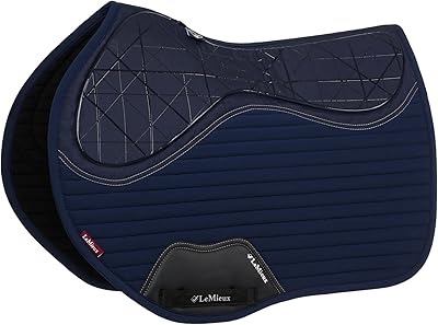 LeMieux White Show Jumping Sensitive EuroJump Square Saddle Pad - English Saddle Pads for Horses - Equestrian Riding Equipment and Accessories