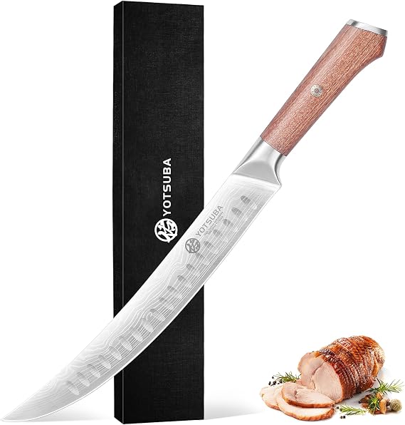 YOTSUBA 10 Inch Japanese Style Premium Natural Rosewood Butcher Knife
