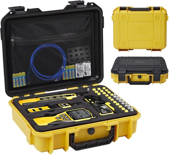 Hard Shell Case for Klein Tools VDV501-851 VDV500-123 VDV226-110 VDV427-300 | Portable Storage Holder for Network Tools Cable Tester for Scout Pro 3/ Wire Tracer and Accessories | Yellow Black