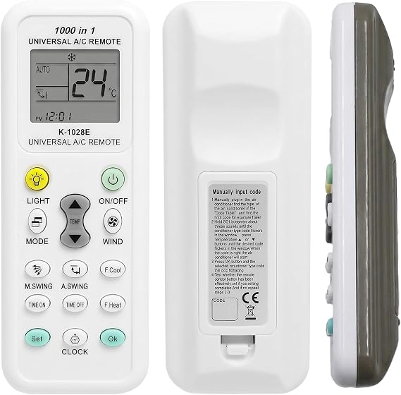 Universal Aircon Remote, 1000 in 1 Air Conditioning Panel Controller | Remote Control For Air Donditioning Unit with LED Display, for LG Gree Midea, Only for Home, Multiple Functions with Timer