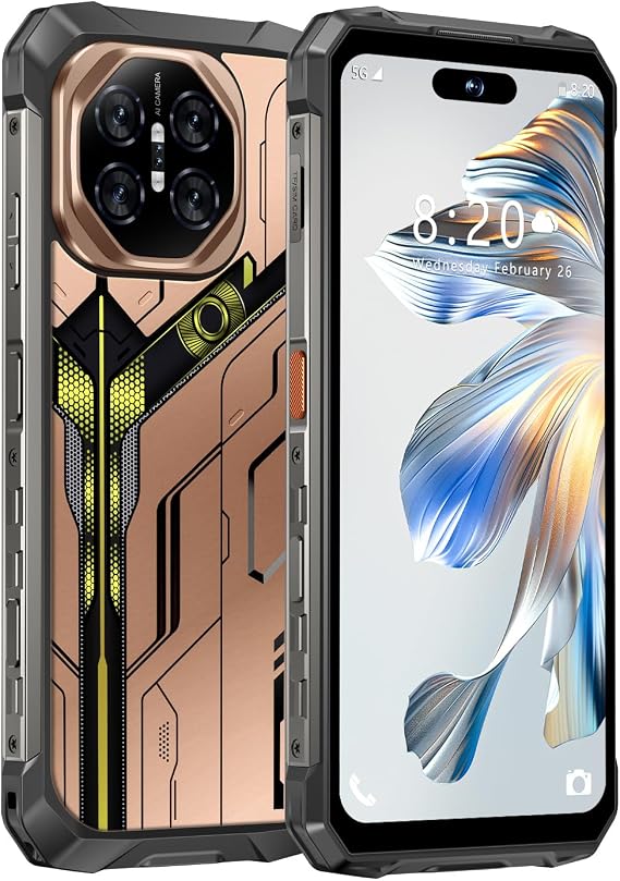 16 Ultra 32+1TB Rugged Armor Unlocked Cell Phone,Smartphone 6.99" HD Screen Android 15 Battery 22000mAh AI Unlocked Phone,Face ID/Fingerprint Unlock/Underwater-night-Photo/Dual SIM/5G/NFC (Gold)