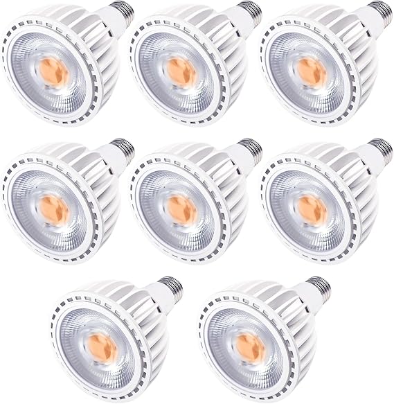 8 Pack PAR30 Spotlight LED Bulb 35 Watt COB (300 Watt Equivalent) 3500 Lumens Flood Light Bulbs, Non-Dimmable, AC 100V-277V, E26/E27 Base Recessed Light Bulbs