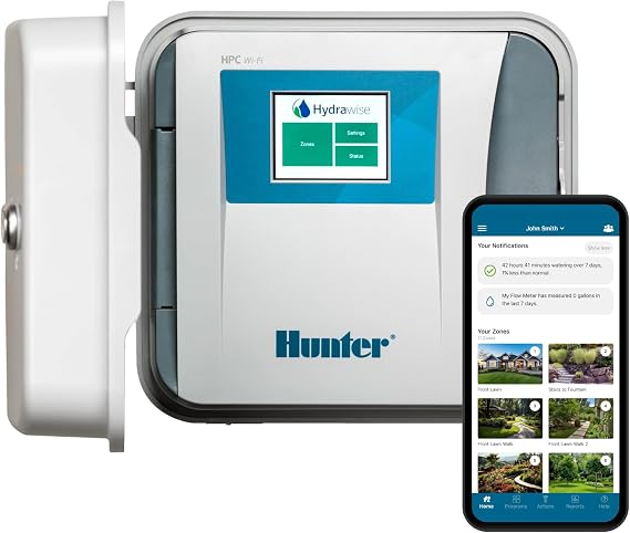 Hunter HPC400 Sprinkler Controller, 4 Zone, WiFi Smart Sprinkler Timer