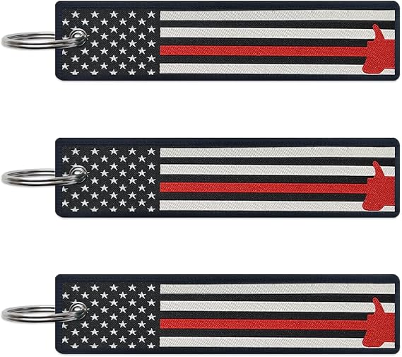 JAVD Flag Keychain Tag with Key Ring