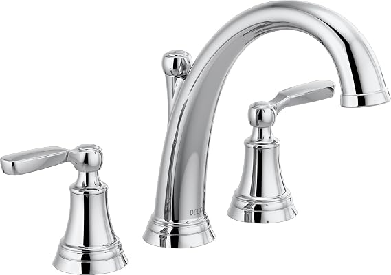 Delta Woodhurst Roman Tub Faucet, Chrome Deck Mount Bathtub Faucet, Chrome T2732 (Valve Sold Separately)