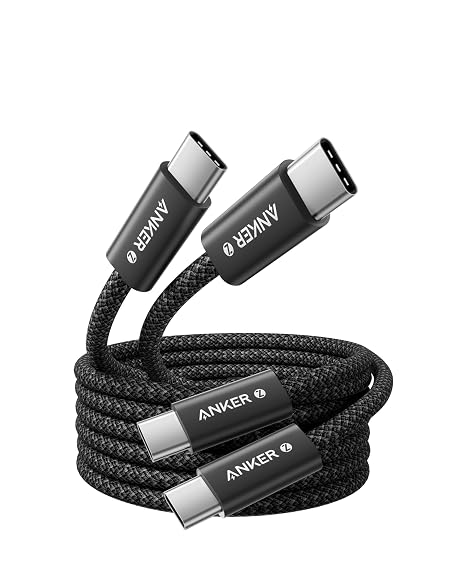 Anker 240W Zolo USB C to USB C Cable (2Pack,1.8m), USB C Charger Cable | Braided and Dirt-Free, Slim Connector, for MacBook Pro, iPhone 17/16/15, iPad Pro, Samsung Galaxy,and More (Black)