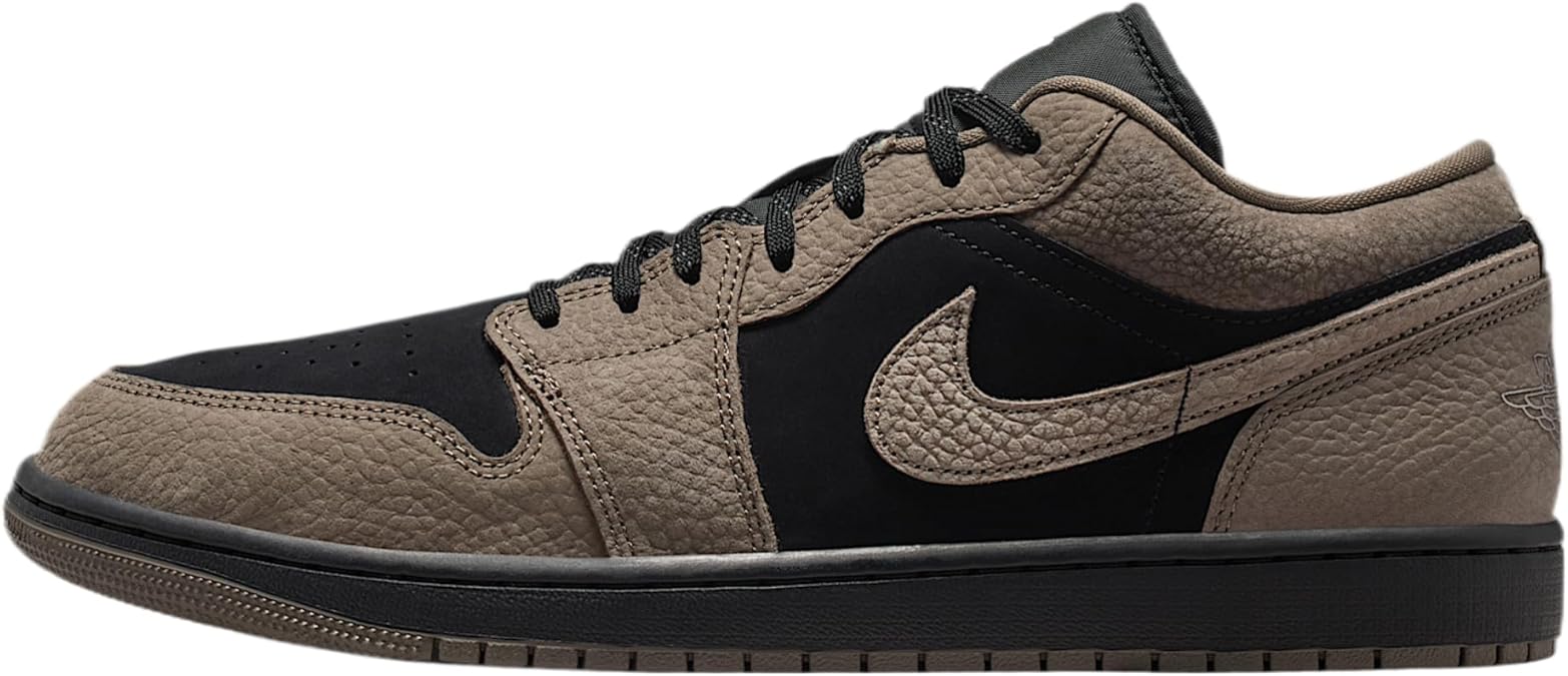 Air Jordan 1 Low SE Men's Shoes (Black/Light Wild Mango/Olive Grey)