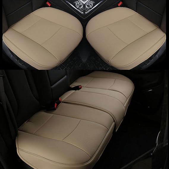 2 of PU Leather Car Front Seat Bottom Covers and 1 of Rear Seat Cover