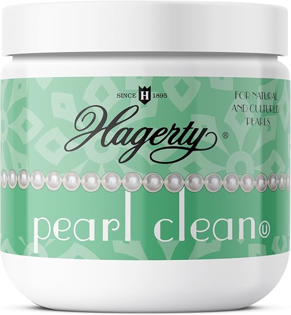 Hagerty Pearl Clean Jewelry Cleaner - Professional Jewelry Cleaning Liquid for Pearls, Gemstones, Delicate Porous Stones - Dipping Basket Included - Kosher Certified Pearl Jewelry Cleaner Kit 7 Oz.