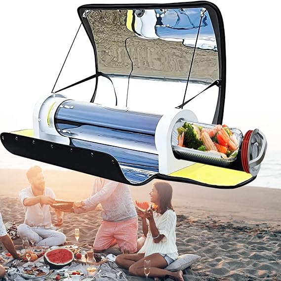 Solar Oven Portable Cooker - 4.5L Large Capacity Outdoor Stove with Thermometer for Camping, Backpacking, Hiking, Family Gatherings (Serves 5-8 People)