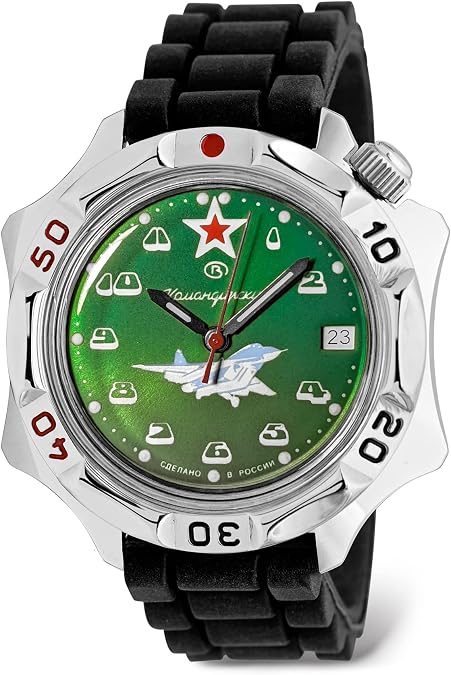 VOSTOK | Komandirskie MIG-29 Fulcrum Fighter Commander Russian Air Force Military Mechanical Wrist Watch | Fashion | Business | Casual Mens Watches | Model Series 124