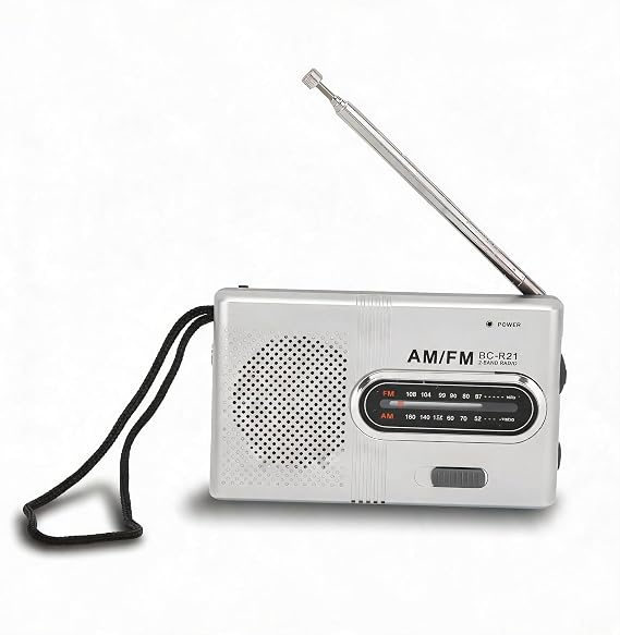 Portable AM FM Radio, Battery Operated 5W Speaker Lasting Portable Pocket Transistor Radio, Big Speaker,Earphone Jack for Gift,Elder,Home