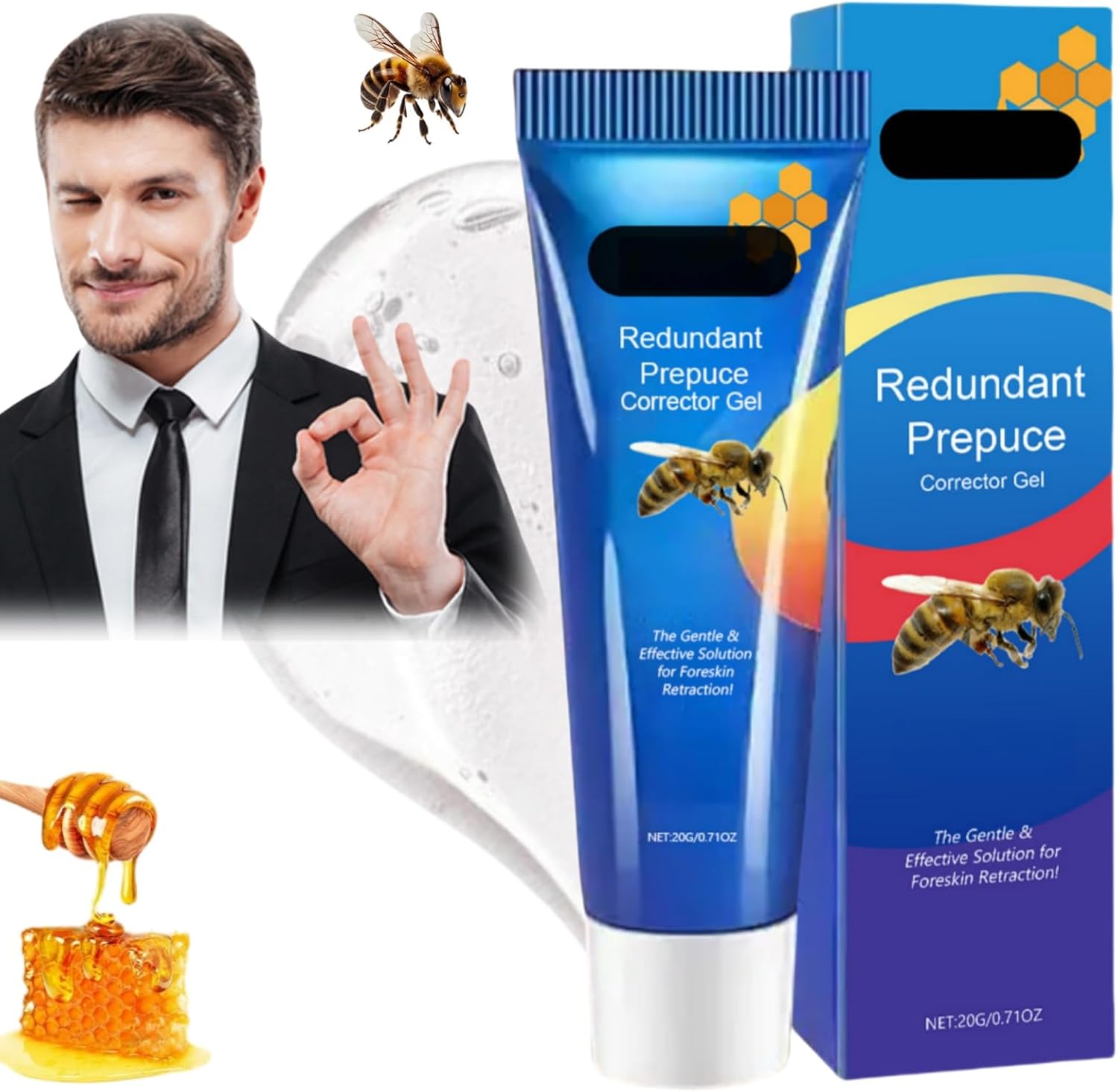 Redundant Pre-puce Corrector Gel,Natural Formula Phi-mosis Fore-skin Correction Gel,Moisturizing Correction Gel for Excessive Fore-skin,Effective Relief Phi-mosis Cream for Adults,Fast Gentle Action