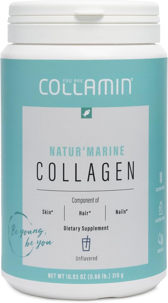 Nature'Marine Hydrolyzed Collagen Peptides Powder from Wild-Caught Fish with Essential Amino Acids Supports Skin, Hair, Nails, Joints & Bones Health 31 Servings