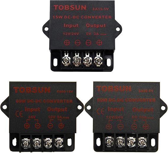 DC Converter Step Down Regulator Regulated Power Supplies Transformer Converter, 12V / 24V to 5V 3A 15W / 5V 10A 50W / 12V 5A 60W