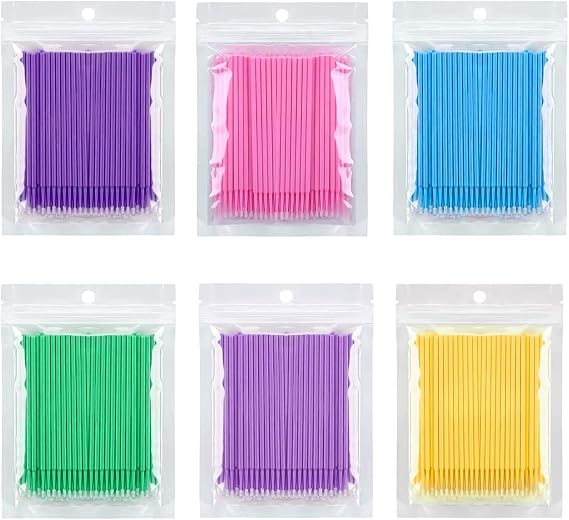 600Pcs Micro Brushes Disposable Applicator, 6 Color