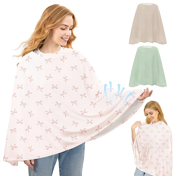 Basumee Nursing Cover for Breastfeeding Breathable Mesh 360 Full Privacy