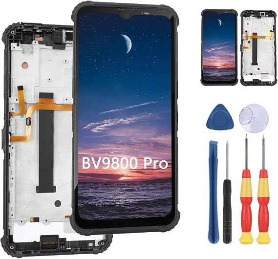 New Display Touch Screen for Blackview BV9800 Pro LCD Display Replace Parts with Tools.(with Frame)