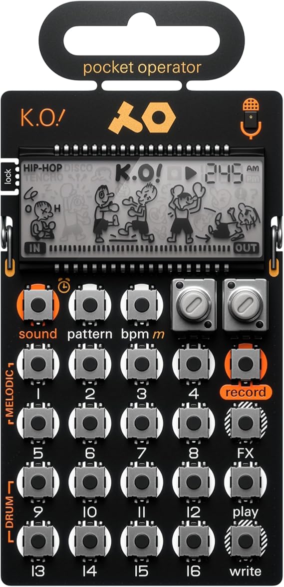 teenage engineering pocket operator PO-33 K.O.! micro sampler and drum machine with built-in microphone, sequencer and effects