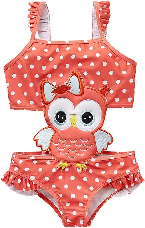 Girls Sleeveless Printed One Piece Swimsuit Set Kids Cute Swimsuit Beach Bikini 18 M - 8 Years