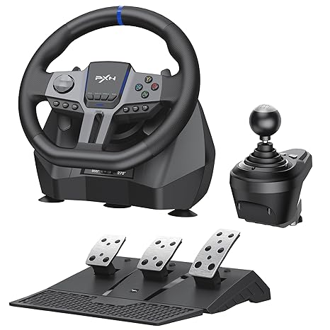 PXN V9 Gen2 Gaming Racing Wheel with Hall Effect Pedals and Shifter