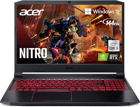 Acer Nitro 5 AN515-55-53E5 Gaming Laptop | Intel Core i5-10300H | NVIDIA GeForce RTX 3050 | Killer Ethernet E2600 WiFi 6 | Webcam Backlit Keyboard | USB Type-C HDMI, 8GB Memory, 256GB PCIe SSD