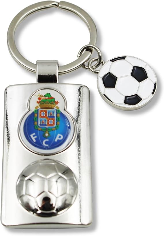 Dupla FC Porto Metal Keychain with Embossed Club Crest and Soccer Ball Charm