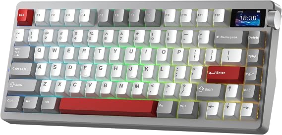 Aula Nova75 Mekanik RGB Klavye TKL Caramel Latte Switch Tri Mode Kablosuz Makrolu Hot Swap Gaming Oyuncu Klavyesi Bordo