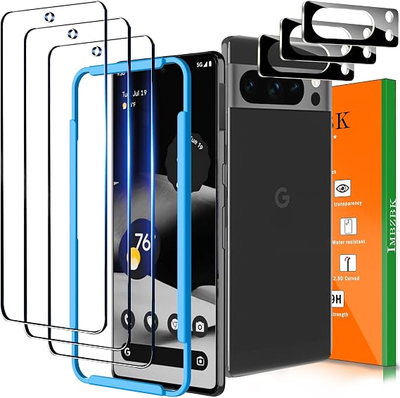 IMBZBK 3 Pack Screen Protector for Google Pixel 8 Pro, Tempered Glass