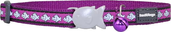 Red Dingo Reflective Cat Collar, One Size Fits All, Purple