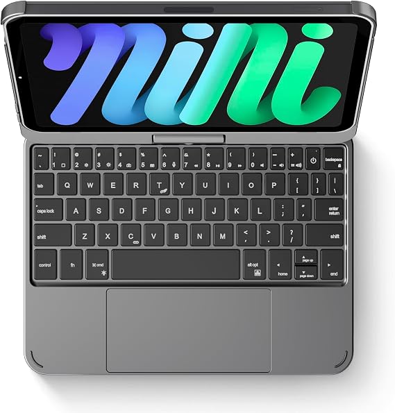 edaiser Swivel Keyboard Case iPad mini 7th A17 Pro & 6th Generation Gray