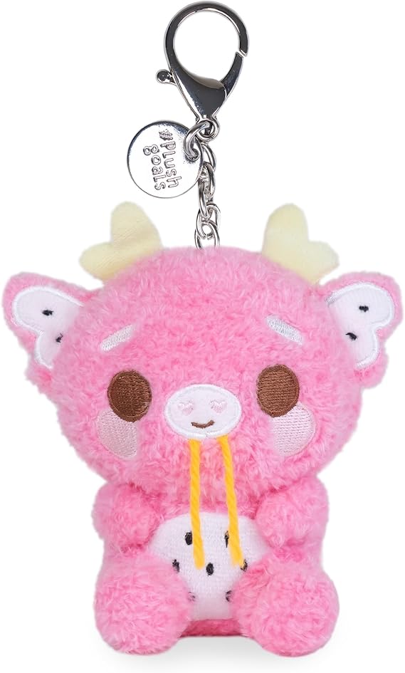 Cuddle Barn PlushGoals - Mini Dorian Keychain | Super Soft Cute Kawaii Dragonfruit Dragon Collectible Stuffed Animal Plush Toy Clip On Bag Charm, 4 inches