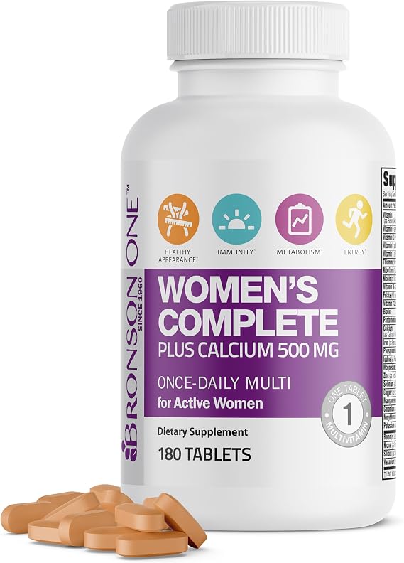 Bronson ONE Daily Women's Complete Multivitamin Multimineral, 180 Tablets