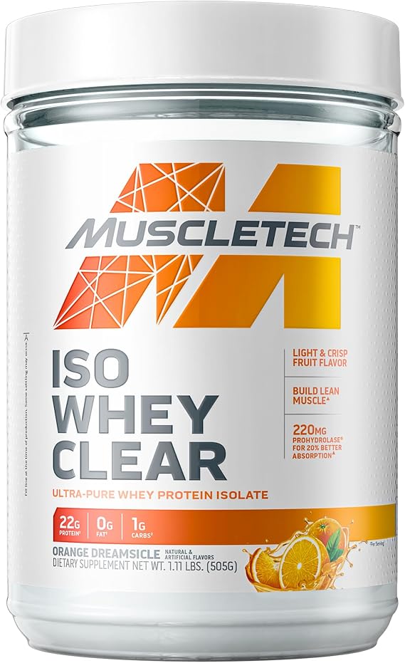 MuscleTech Whey Protein Powder - Clear Whey Isolate Powder for Women & Men