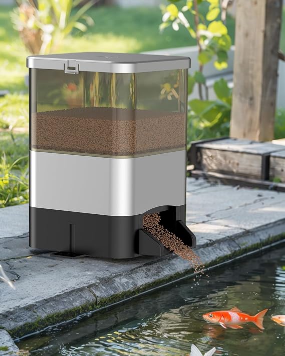 Pawfly Automatic Fish Feeder for Pond 10 L Large Capacity Pond Fish Feeder