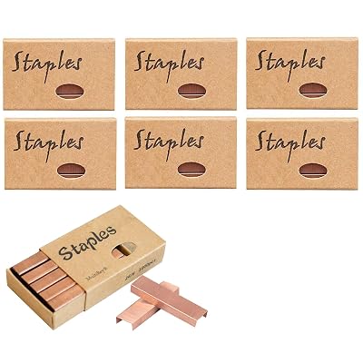 MultiBey Rose Gold Staples, 7000 Standard Size Colored Staples, 12mm Width 266 Manual Desk Stapler Refill for Office Supplies Accessories 7 Boxes