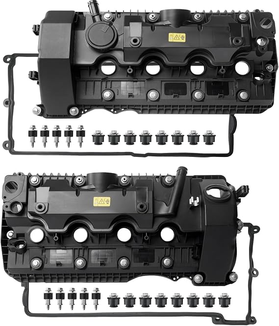 N62 Valve Covers Set with Gaskets & Bolts Compatible with 2002-2010 BMW 550i 745i 745Li X5 645Ci 545i 750i 750Li 650i Alpina B7 4.4L4.8L V8 Replace 11127522159, 11127563474