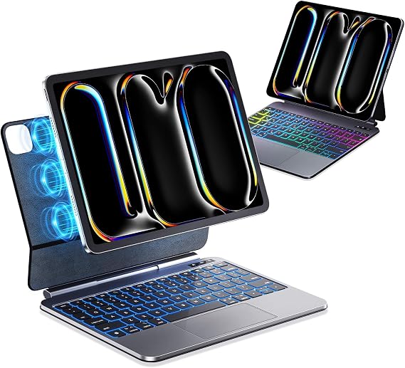 iPad Case with Keyboard Pro 13 inch (M4/M5),Precision Multi-Touch Trackpad Easy-Set Bluetooth Magnetic Keyboard Case Floating Stand (Pro 13 inch(M4/M5))