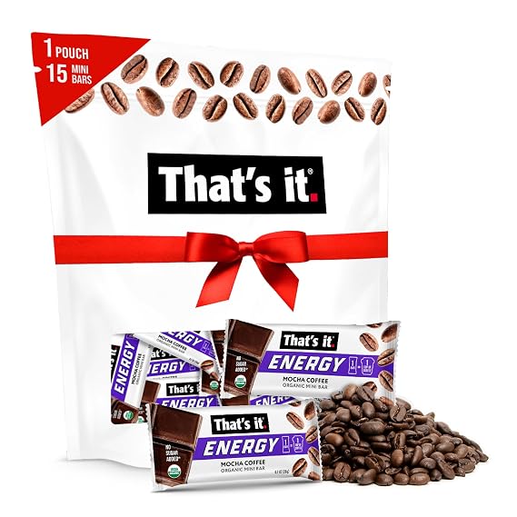 That's it. Organic Energy Coffee Mini Bars, Mocha Coffee, 15 Pack | 1 Mini Bar = 1 Cup of Coffee, Grab and Go, No Added Sugars, Non-GMO, Caffeine Power Snack