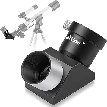 Alstar 1.25 inch 90-Degree Erecting Prism Optical Prism Inside Rather Than a Mirror which Makes Your Image Clear and Sharp with 1.25 inch Eyepiece Adapter and Brass Rings for Astronomical Telescope
