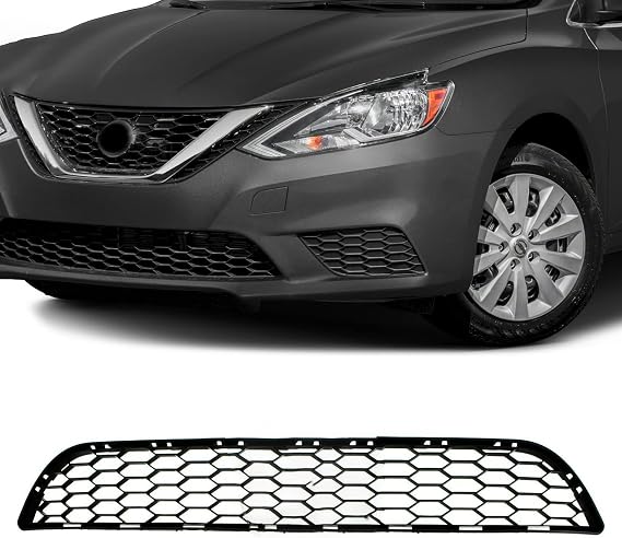 KARPAL Bumper Lower Grille Grill Assembly Front Compatible with 2016-2019 Nissan Sentra 622543YU0A 623103YU0D NI1036107