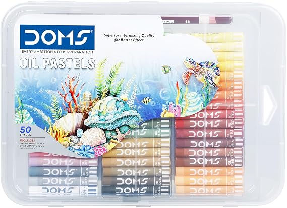 Doms Oil Pastels - Assorted, 50 Count Box